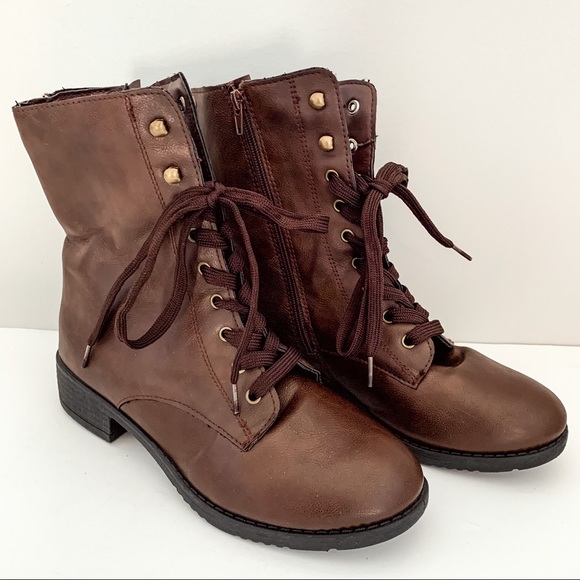 bamboo lace up combat boots